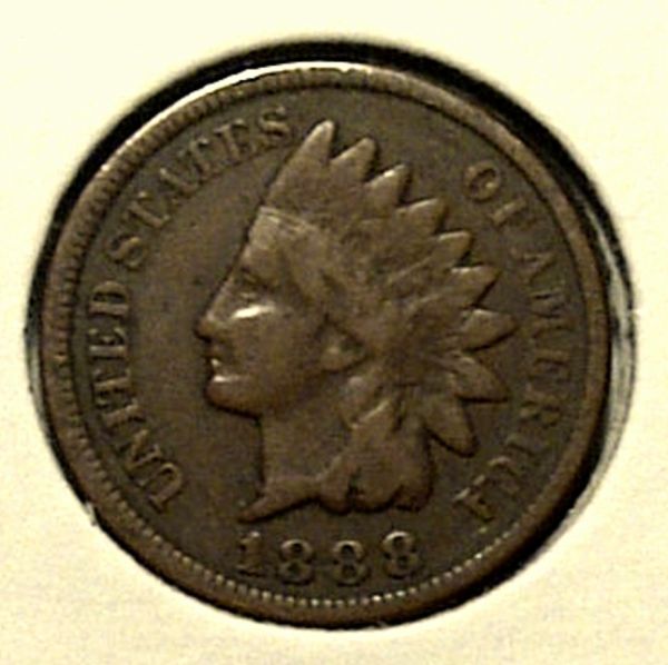 Interesting-1888-Indian-Head-Cent-...-Late-Die-State